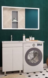 Напольная тумба с раковиной Эстет Barcelona Luxe ФР-00007065 Л 120см две двери белый